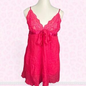 pink ruffled lace slip